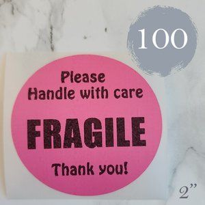 100 FRAGILE Thermal Stickers